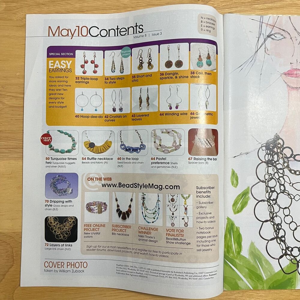 Magazine Lot BeadStyle May 2010 Jan and Nov 2011 Jan 2012 Jewelry Making Crafts - Picture 15 of 16